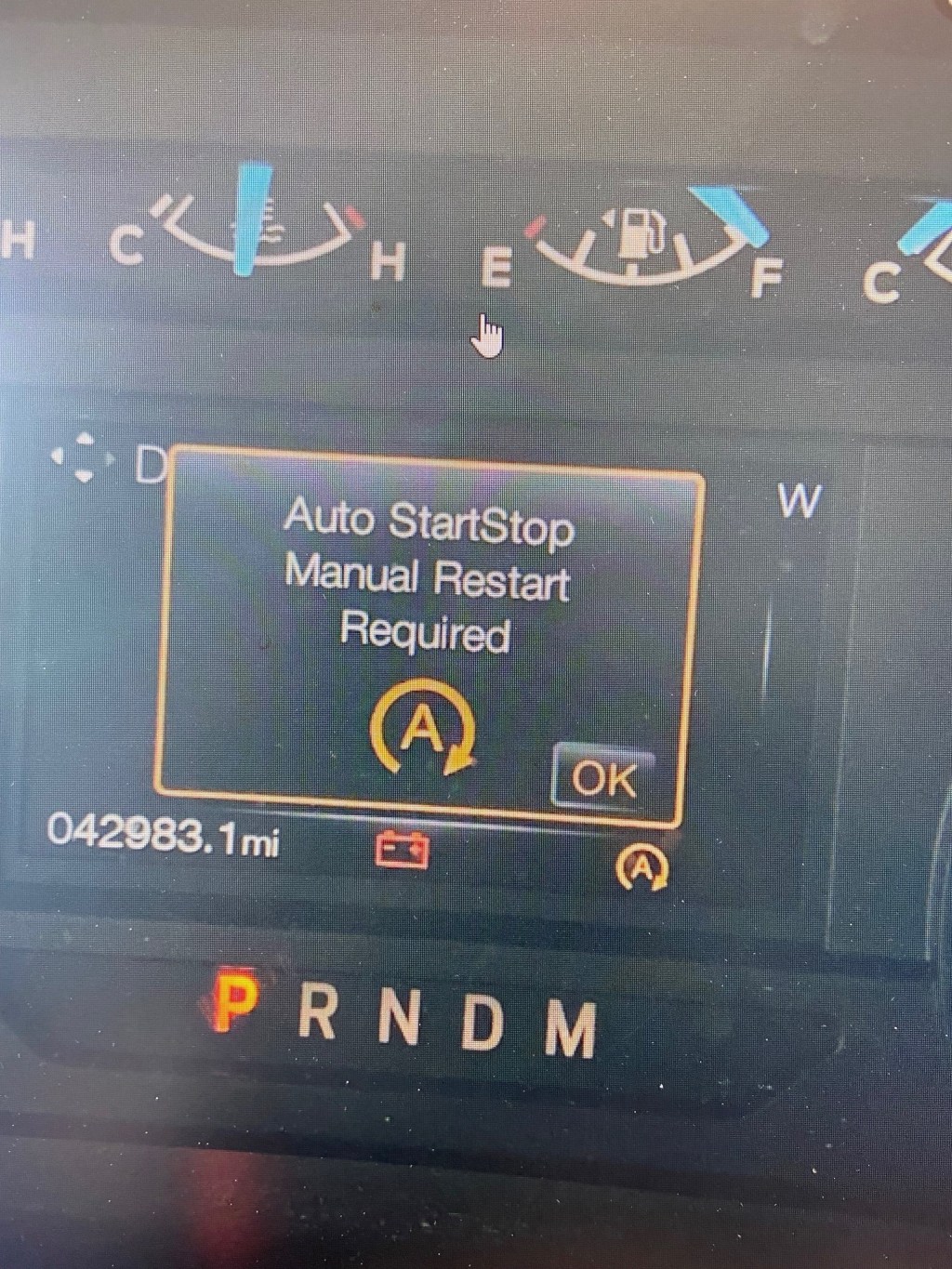 Picture of: Auto StartStop Manual Restart Required – While Towing (other