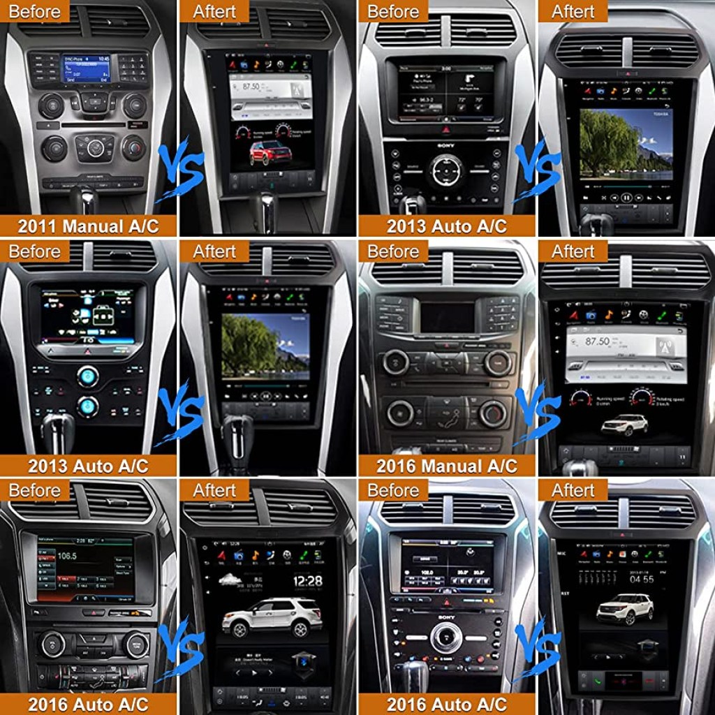 Picture of: Car Stereo Radio GPS Navigation for Ford Explorer – Android  Auto/Manual A/C Car Radio Video Multimedia Player