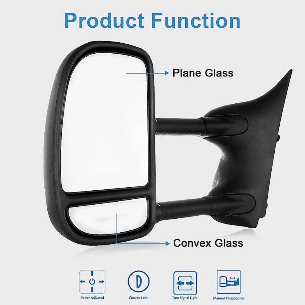 Picture of: ECCPP Towing Mirrors Replacement fit for – for Ford for F for  F for F for F Super Duty Tow Mirrors Black Manual Adjusted Mirrors