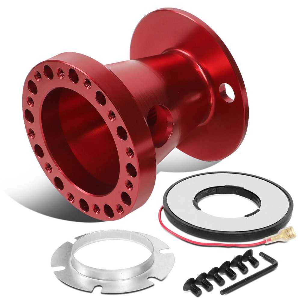 Picture of: Fit – Ford F-F Ranger -Bolt Aluminum Steering Wheel Hub Adapter  Red