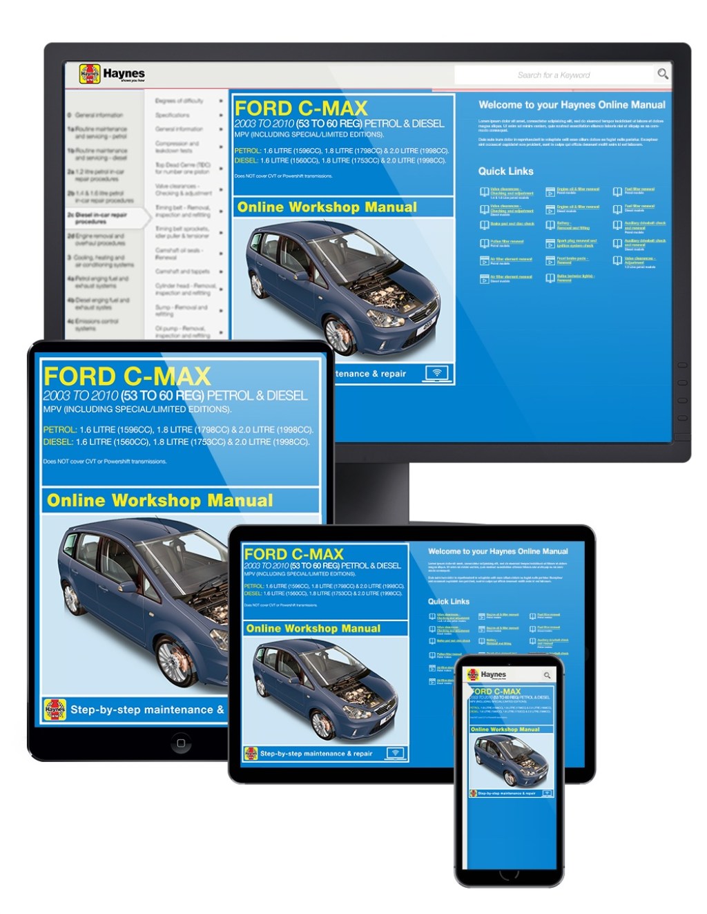 Picture of: Ford C-Max Petrol & Diesel (-)  to  Haynes Online Manual