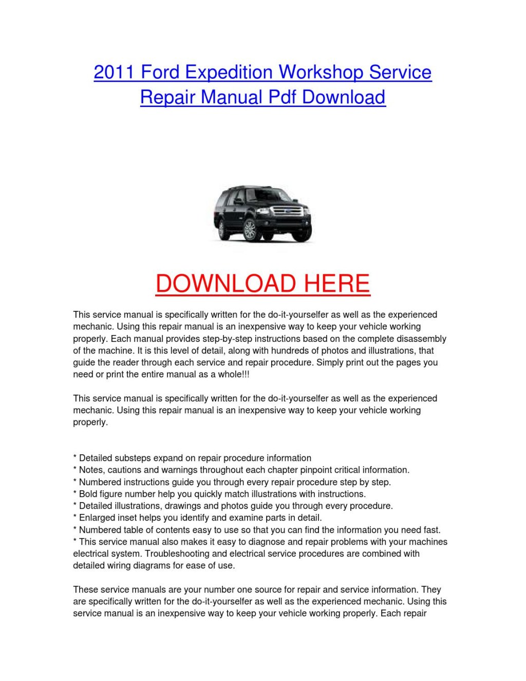 Picture of: ford expedition car service repair manual by fordcarservice