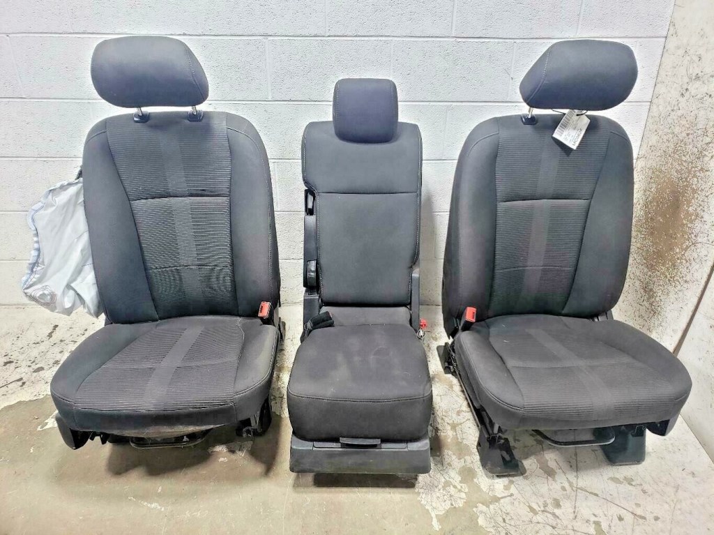 Picture of: –  Ford F- Pickup Front Seats Set Black Cloth