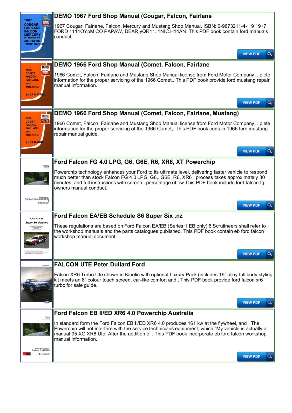 Picture of: Ford Falcon Au Repair Manual Download – productmanualguide