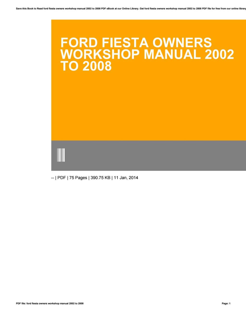 Picture of: Ford Fiesta Owners Workshop Manual  To  by normabarwick
