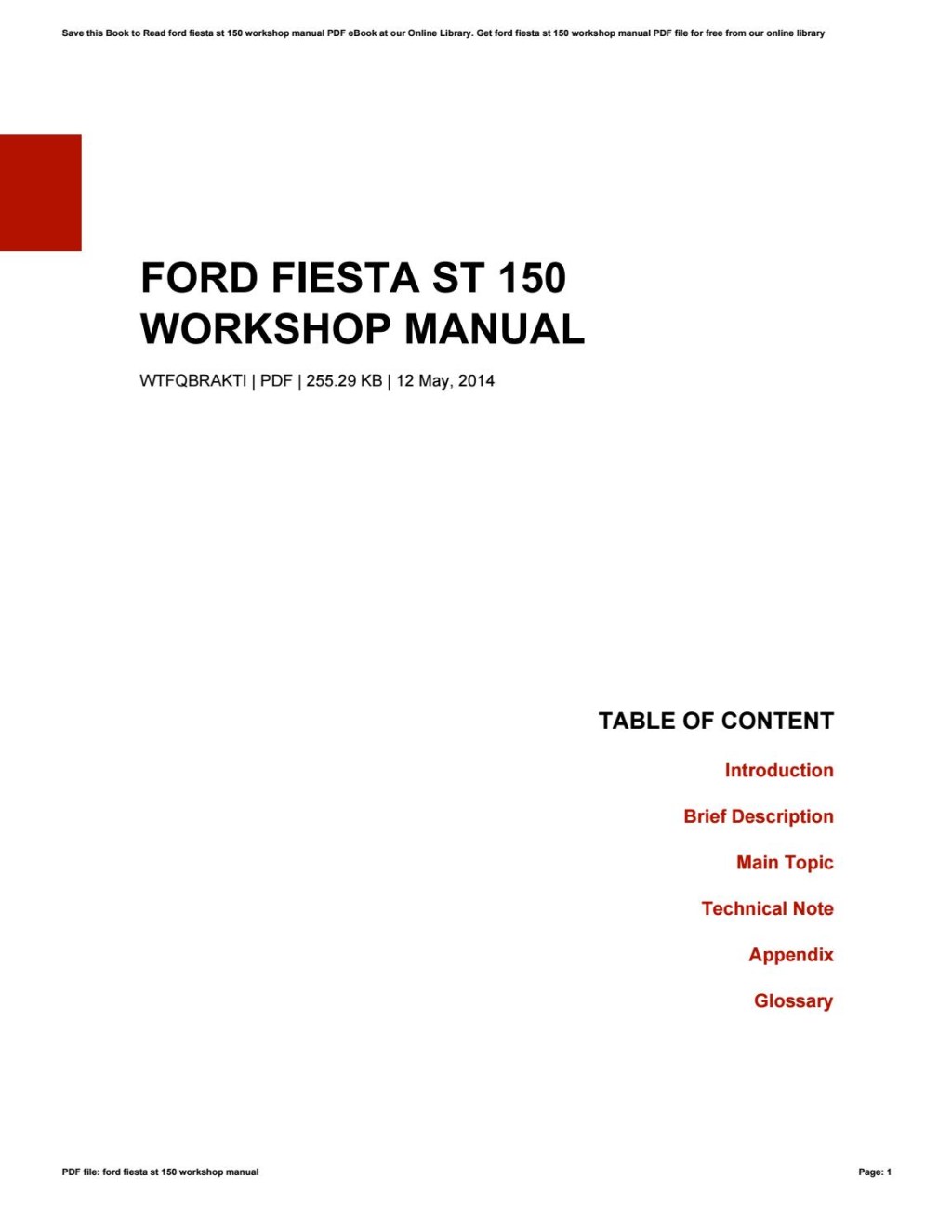 Picture of: Ford fiesta st  workshop manual by Michael – Issuu