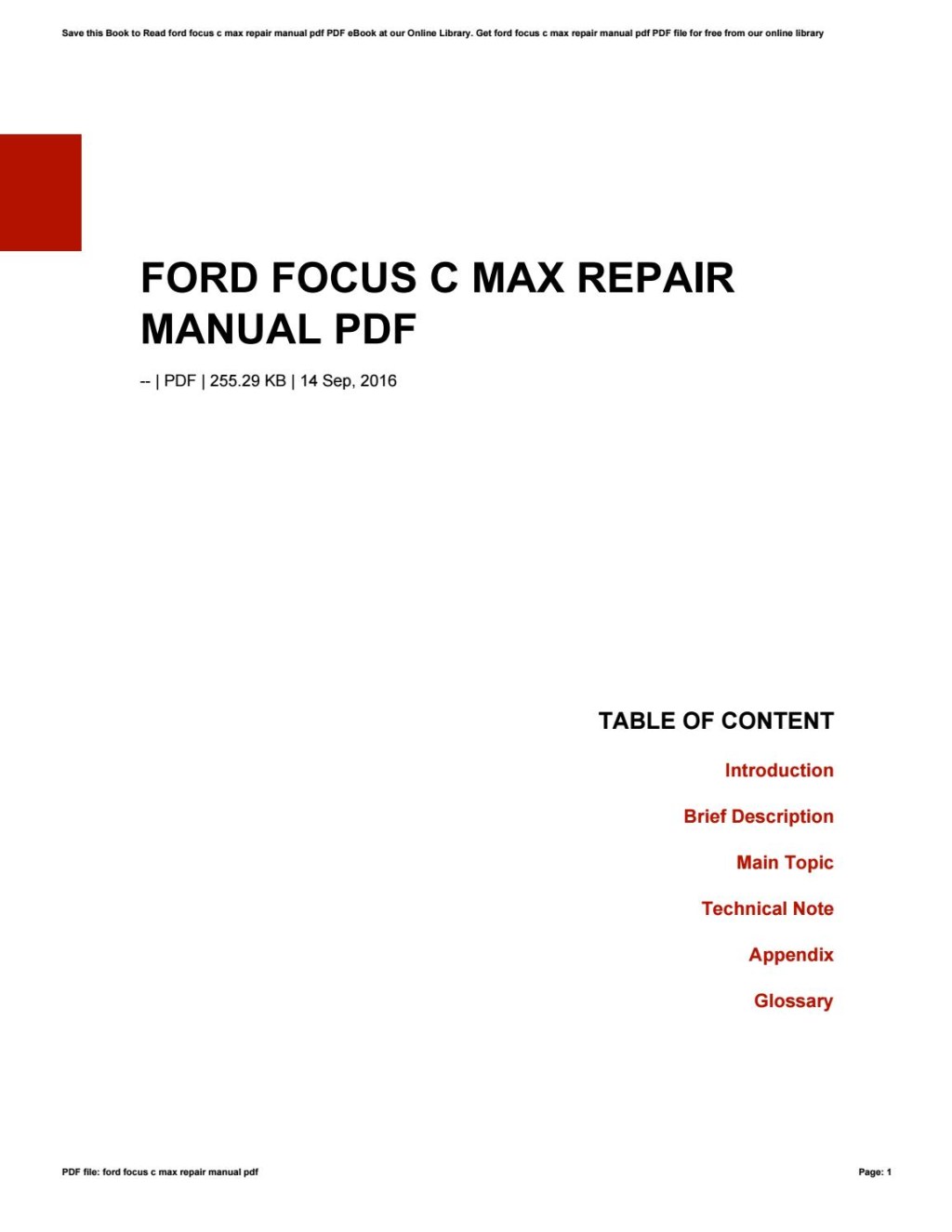 Picture of: Ford focus c max repair manual pdf by ThomasBrown – Issuu
