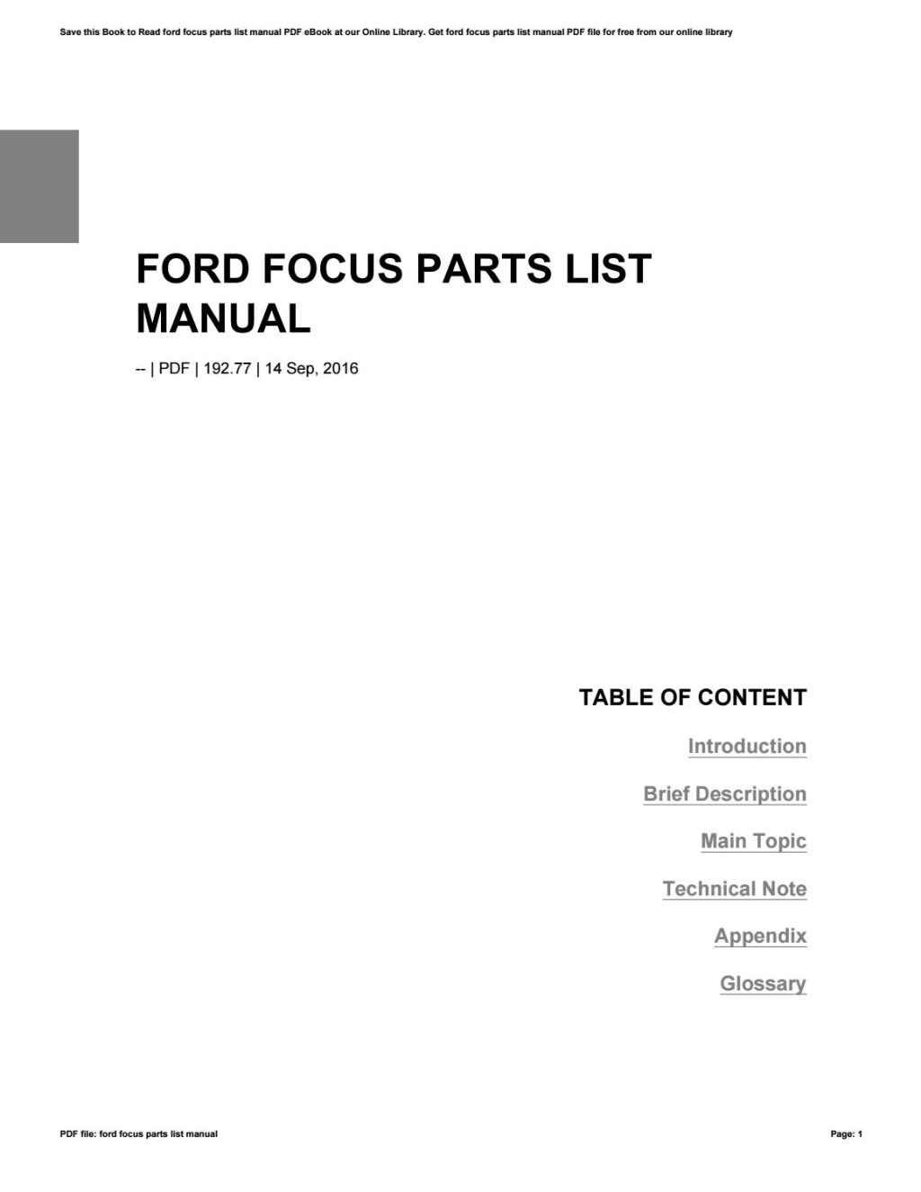 Picture of: Ford focus parts list manual by zhcne – Issuu