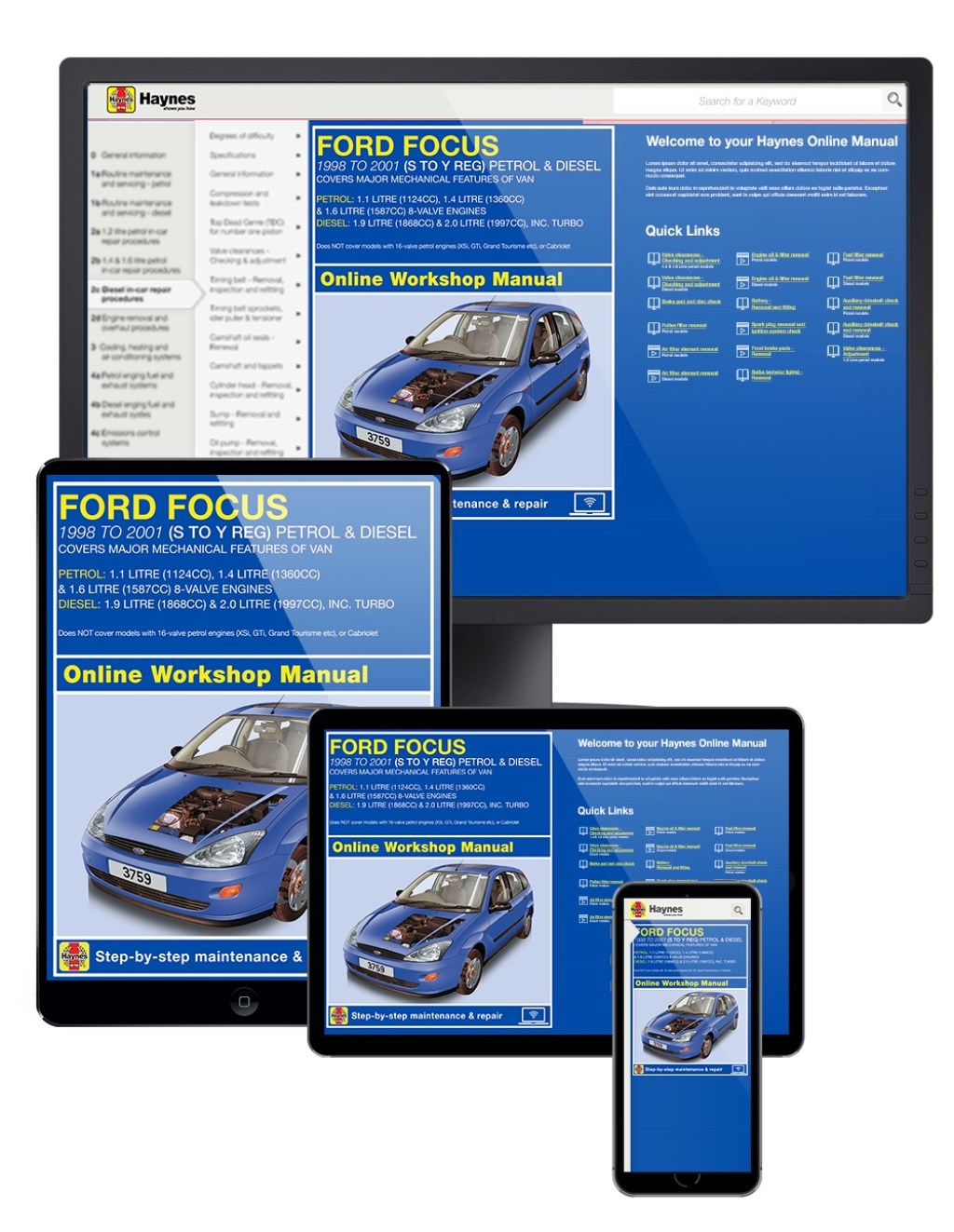 Picture of: Ford Focus Petrol & Diesel (-) S to Y Haynes Online Manual