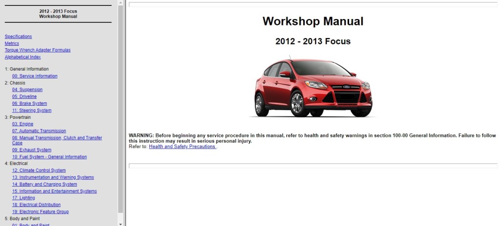 Picture of: ✓ – FORD Focus Service Manual
