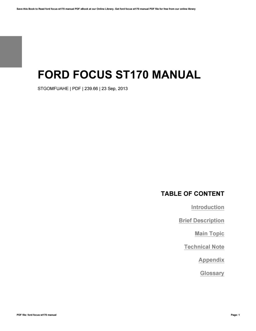 Picture of: Ford focus st manual by te – Issuu