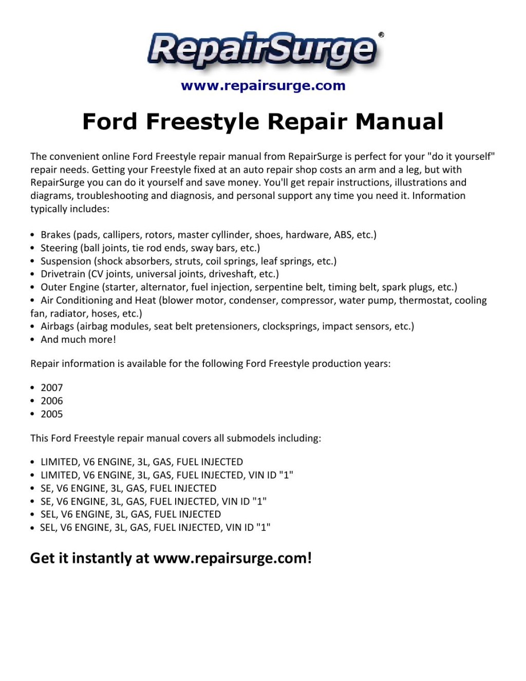 Picture of: Ford freestyle repair manual   by macy thomas – Issuu