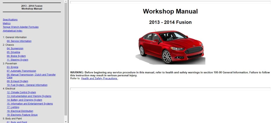 Picture of: ✓ – FORD Fusion Service Manual