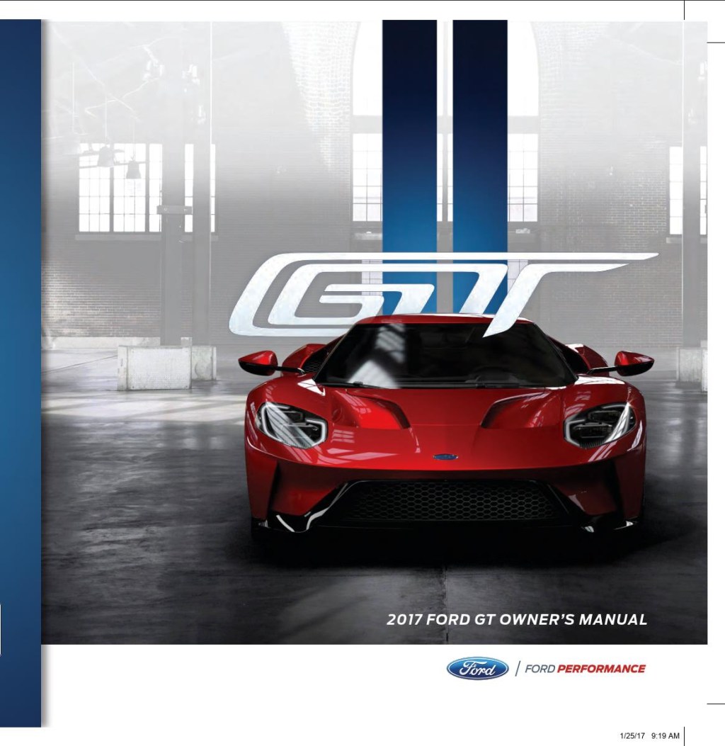 Picture of: Ford GT  Owner’s Manual – Download In PDF For Free