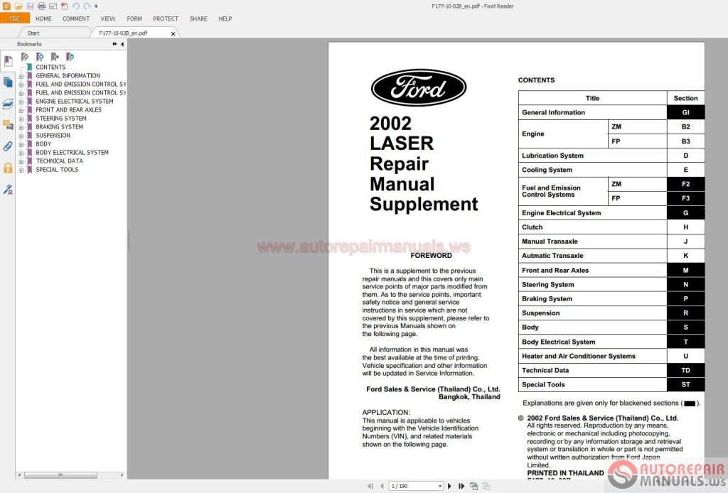 Picture of: Ford LASER  Workshop Manual  Auto Repair Manual Forum – Heavy
