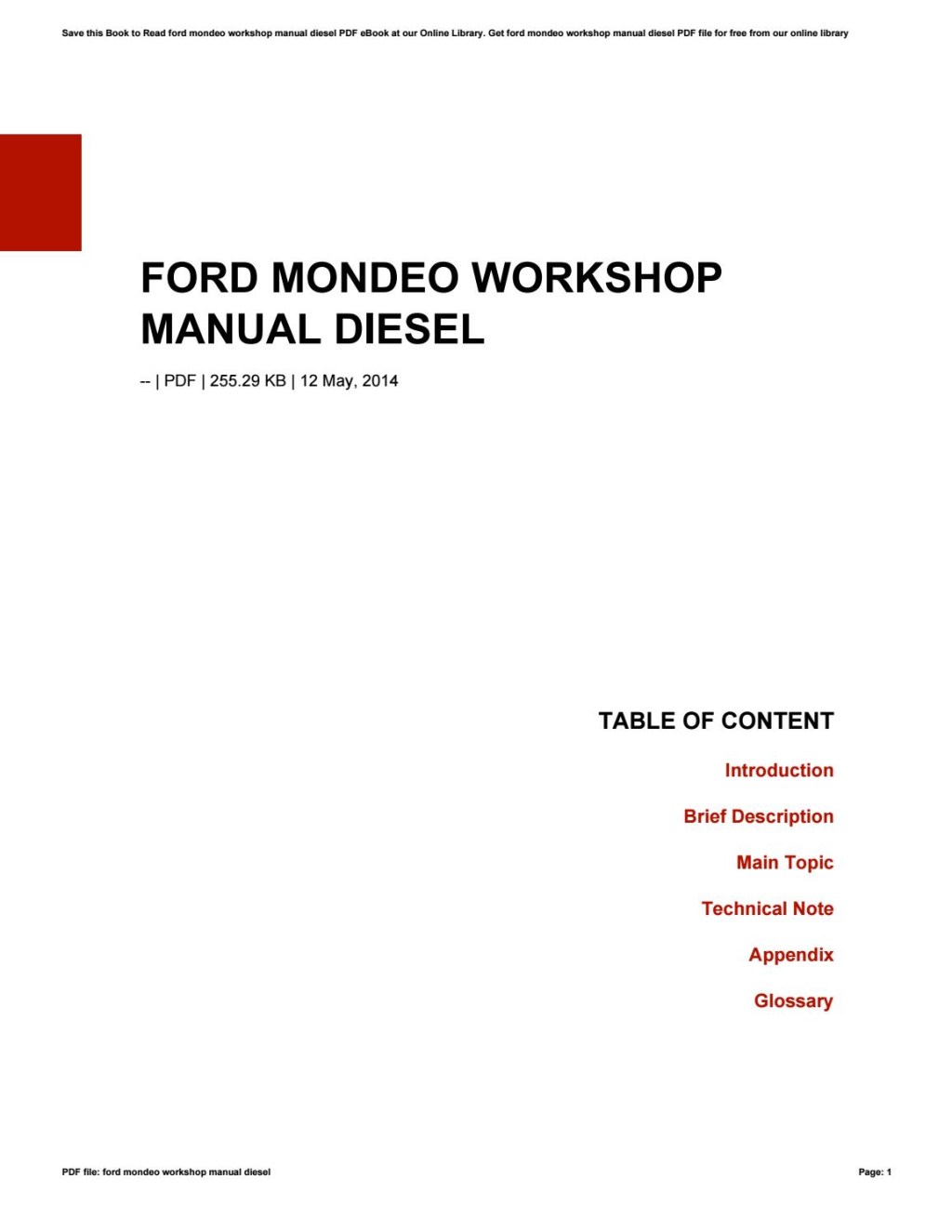 Picture of: Ford mondeo workshop manual diesel by tmmail – Issuu