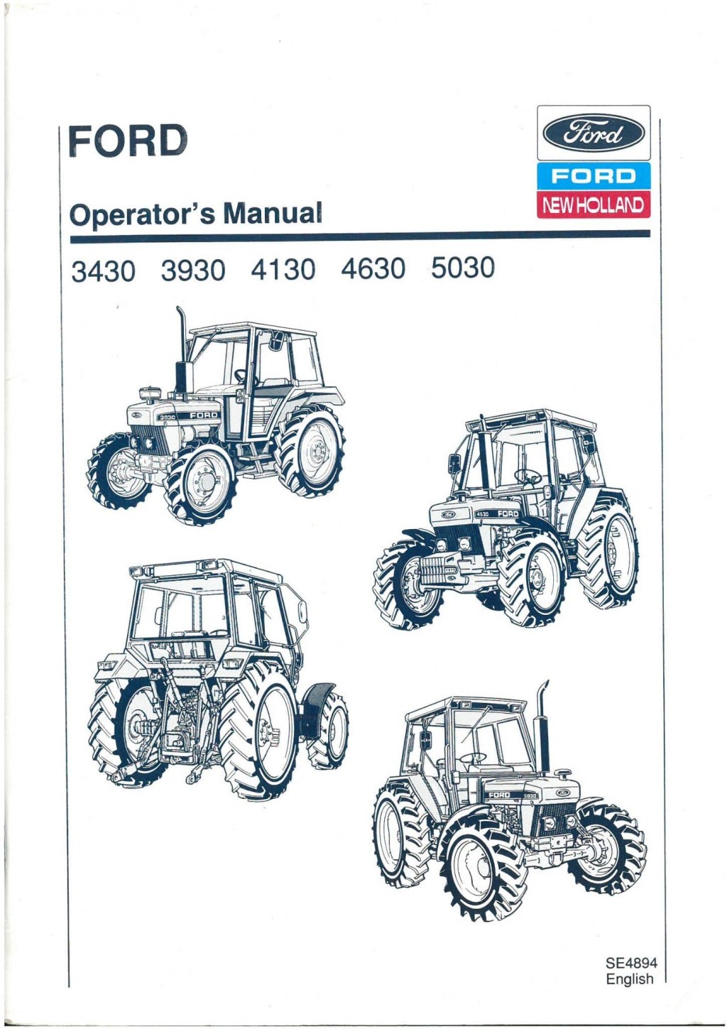 Picture of: Ford New Holland Tractor      Operators Manual –  ORIGINAL MANUAL