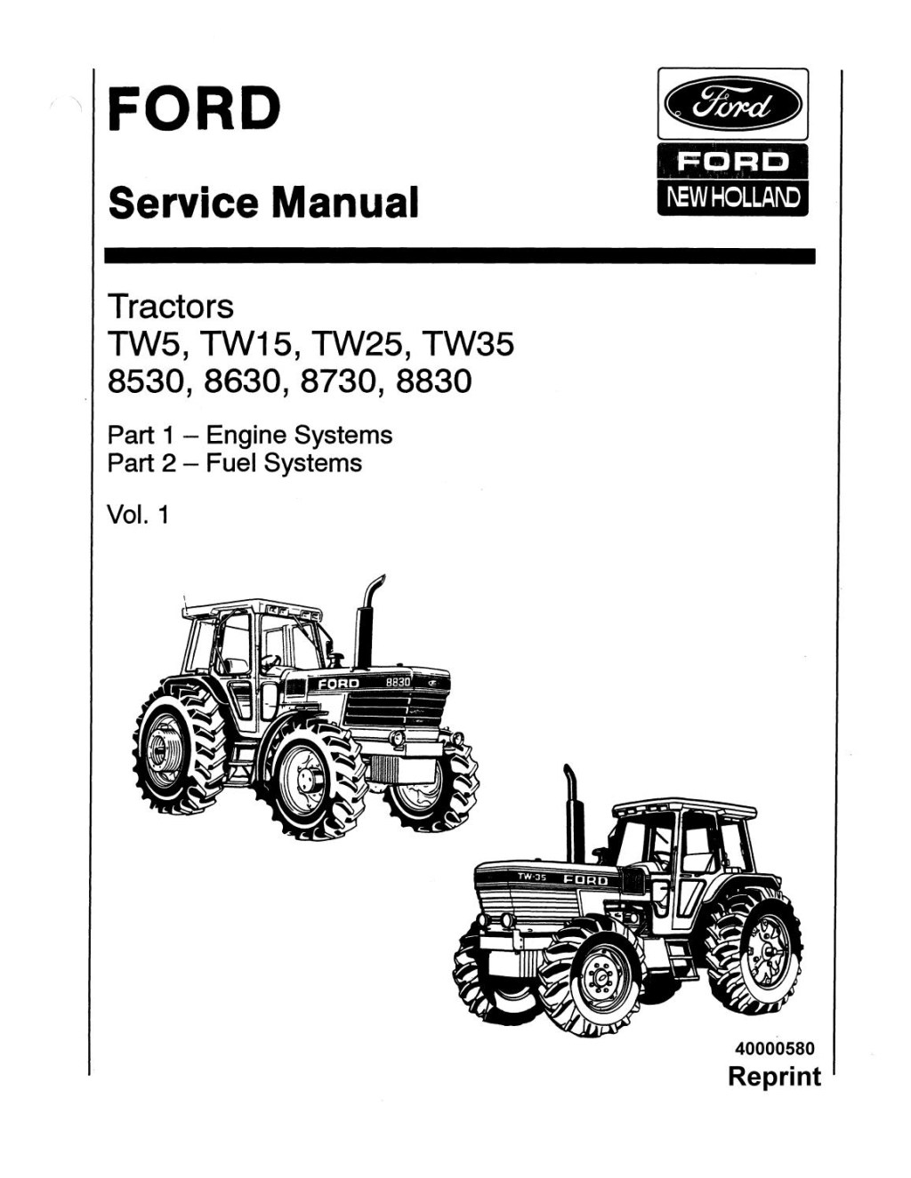 Picture of: Ford New Holland TW Tractor Service Repair Manual by