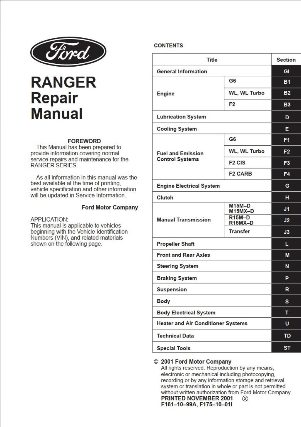 Picture of: Ford Ranger  Service Repair Manual – Download In PDF For Free