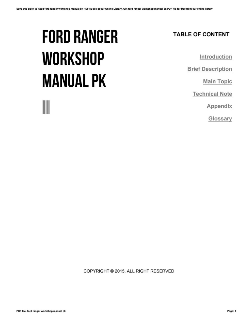Picture of: Ford ranger workshop manual pk by e – Issuu