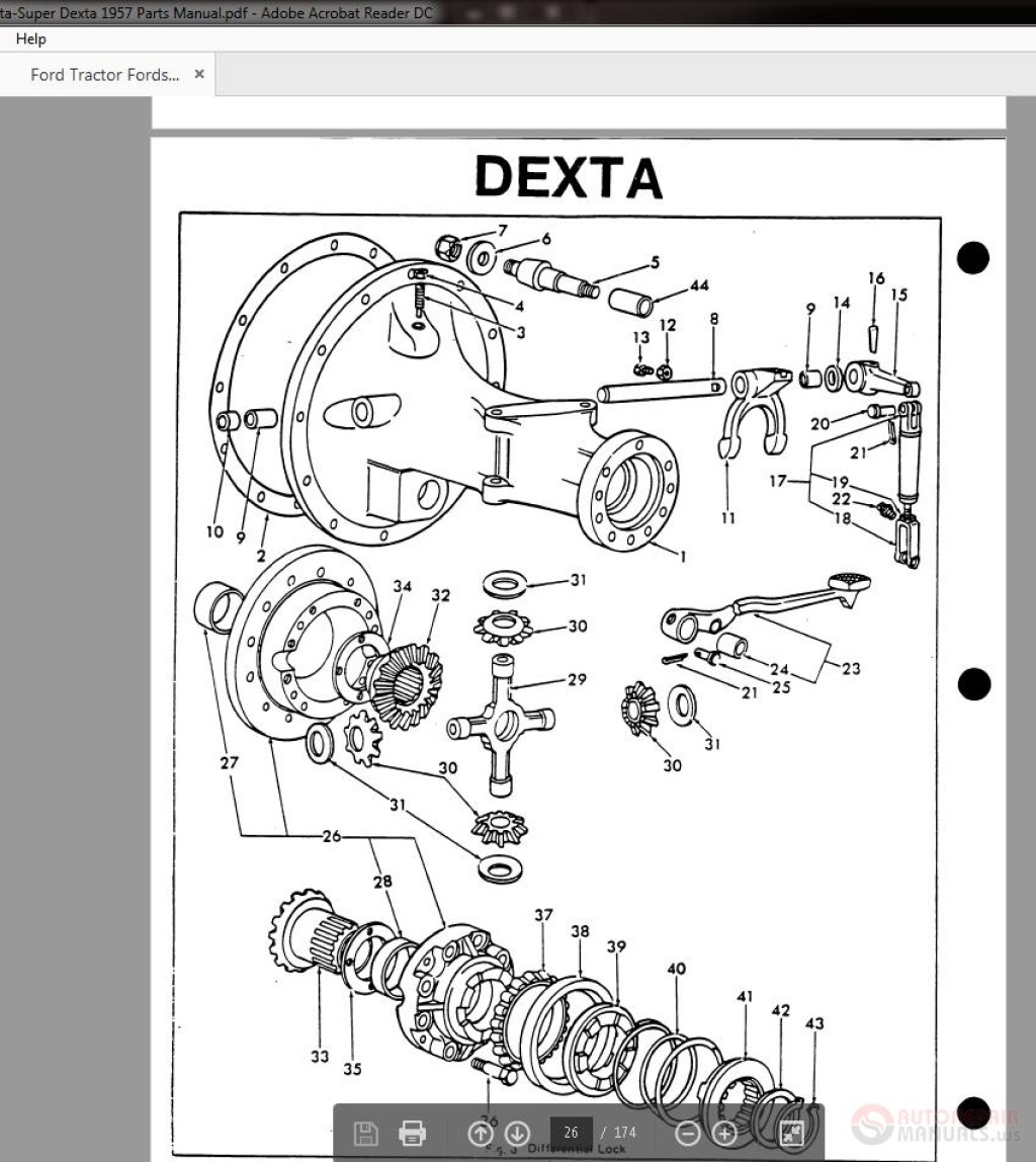 Picture of: Ford Tractor Fordson Dexta-Super Dexta  Parts Manual  Auto