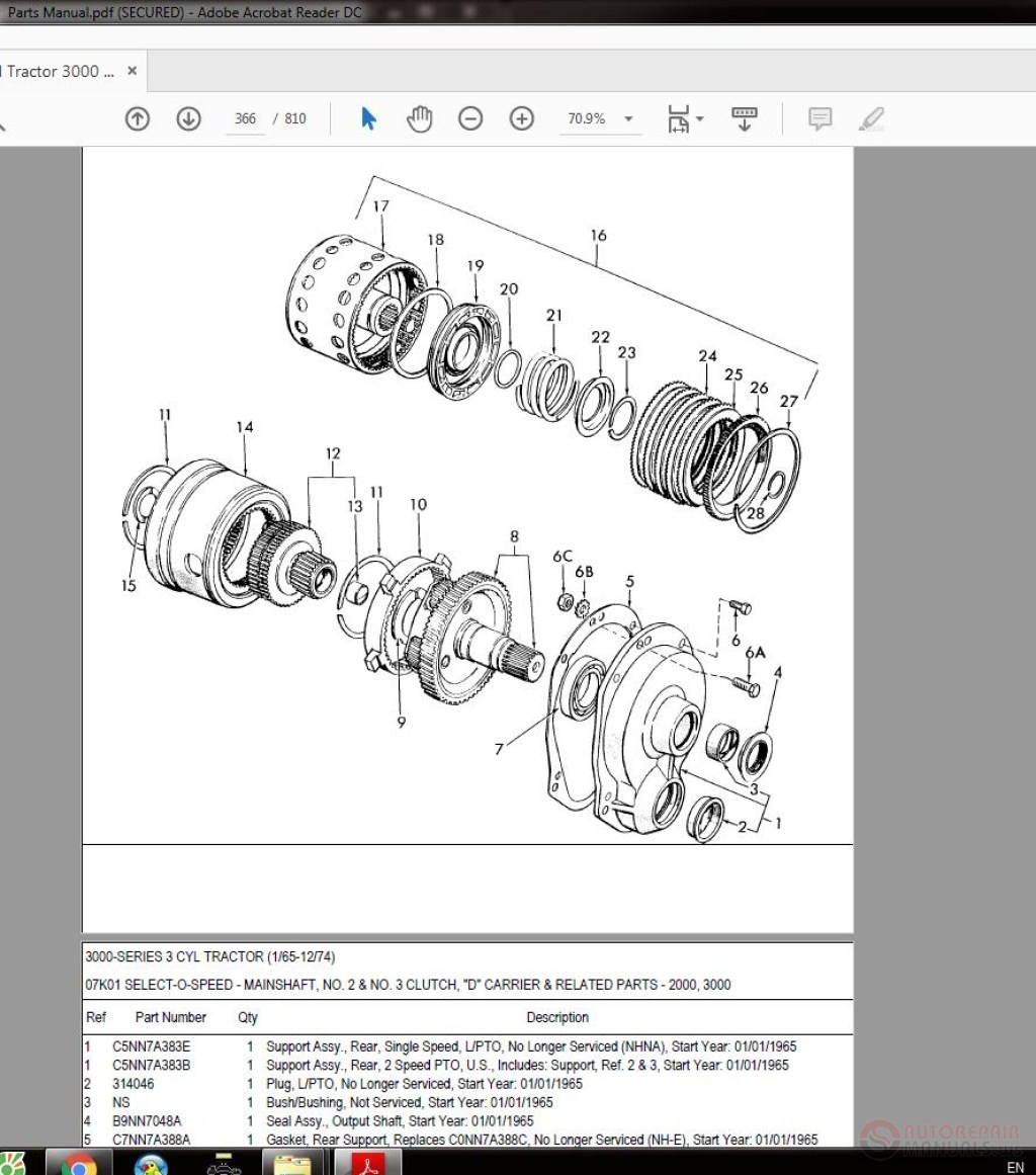 Picture of: Ford Tractor  Series  Cylinder Parts Manual  Auto Repair