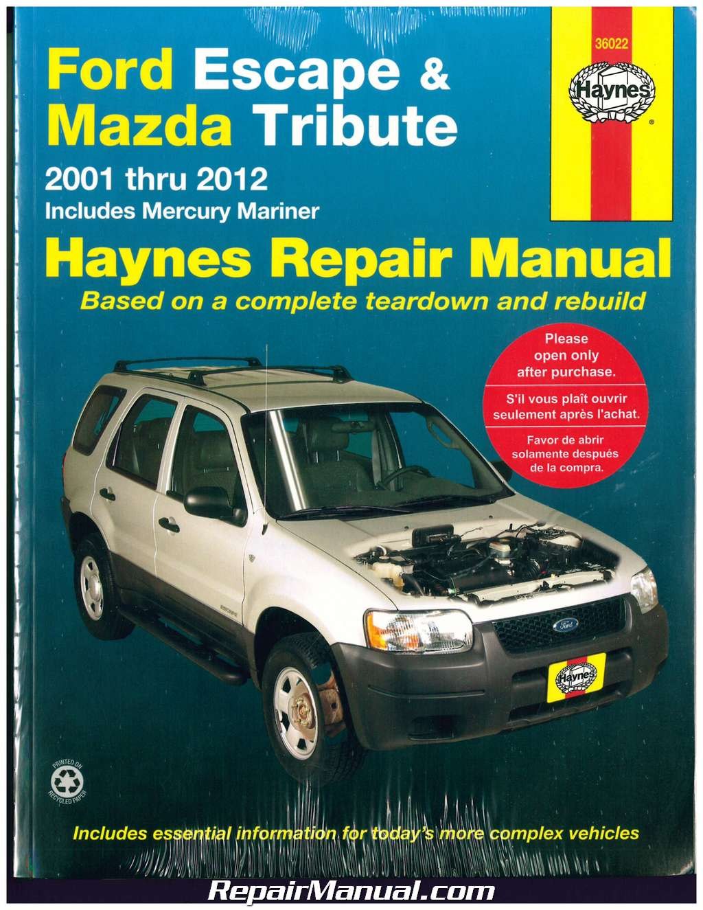 Picture of: Haynes Ford Escape and Mazda Tribute – Repair Manual