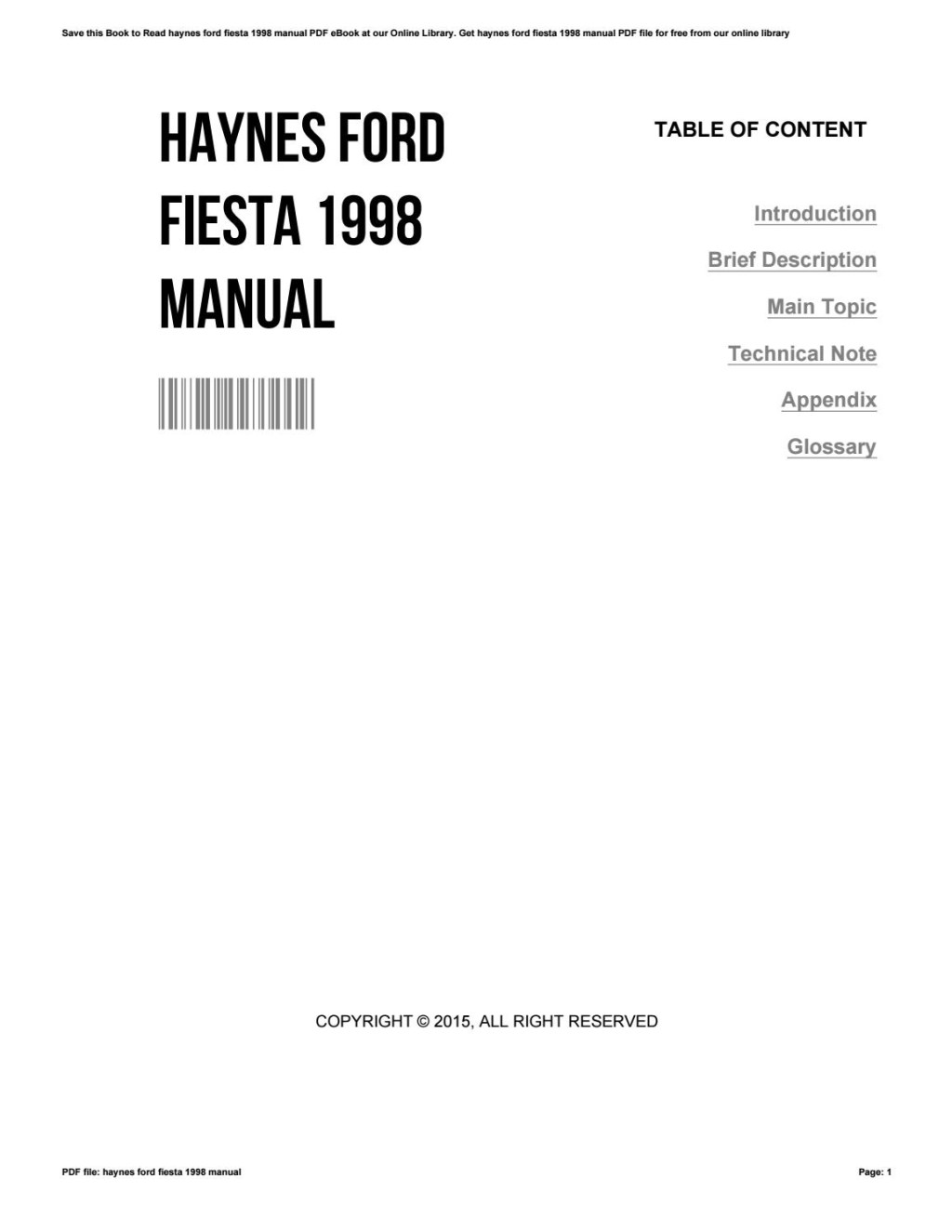 Picture of: Haynes ford fiesta  manual by ArthurSlater – Issuu