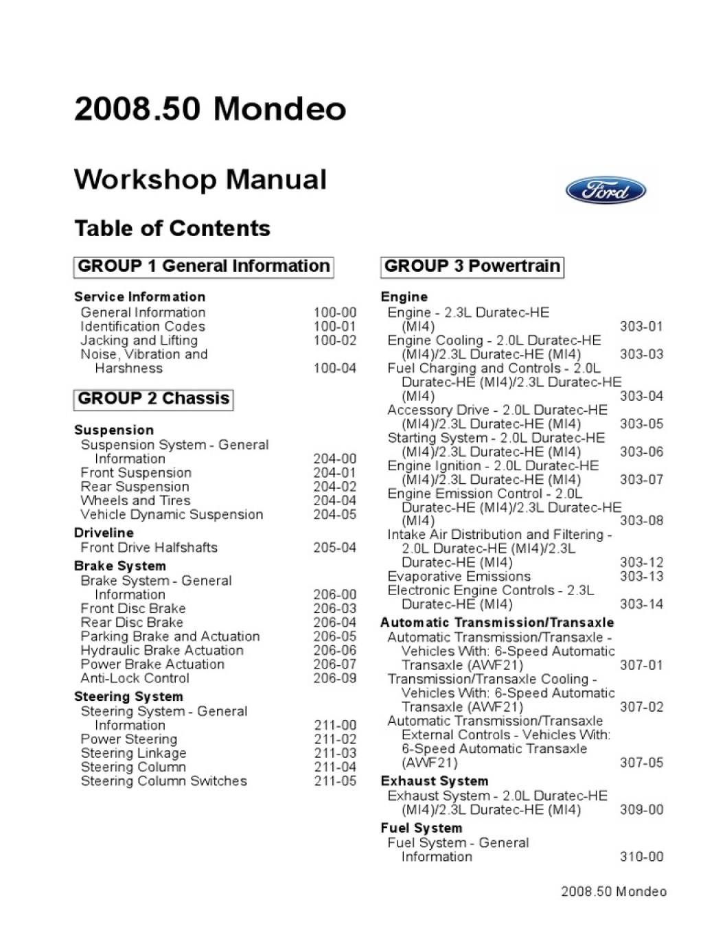 Picture of: Manual de Service Ford Mondeo MK  PDF  Suspension (Vehicle