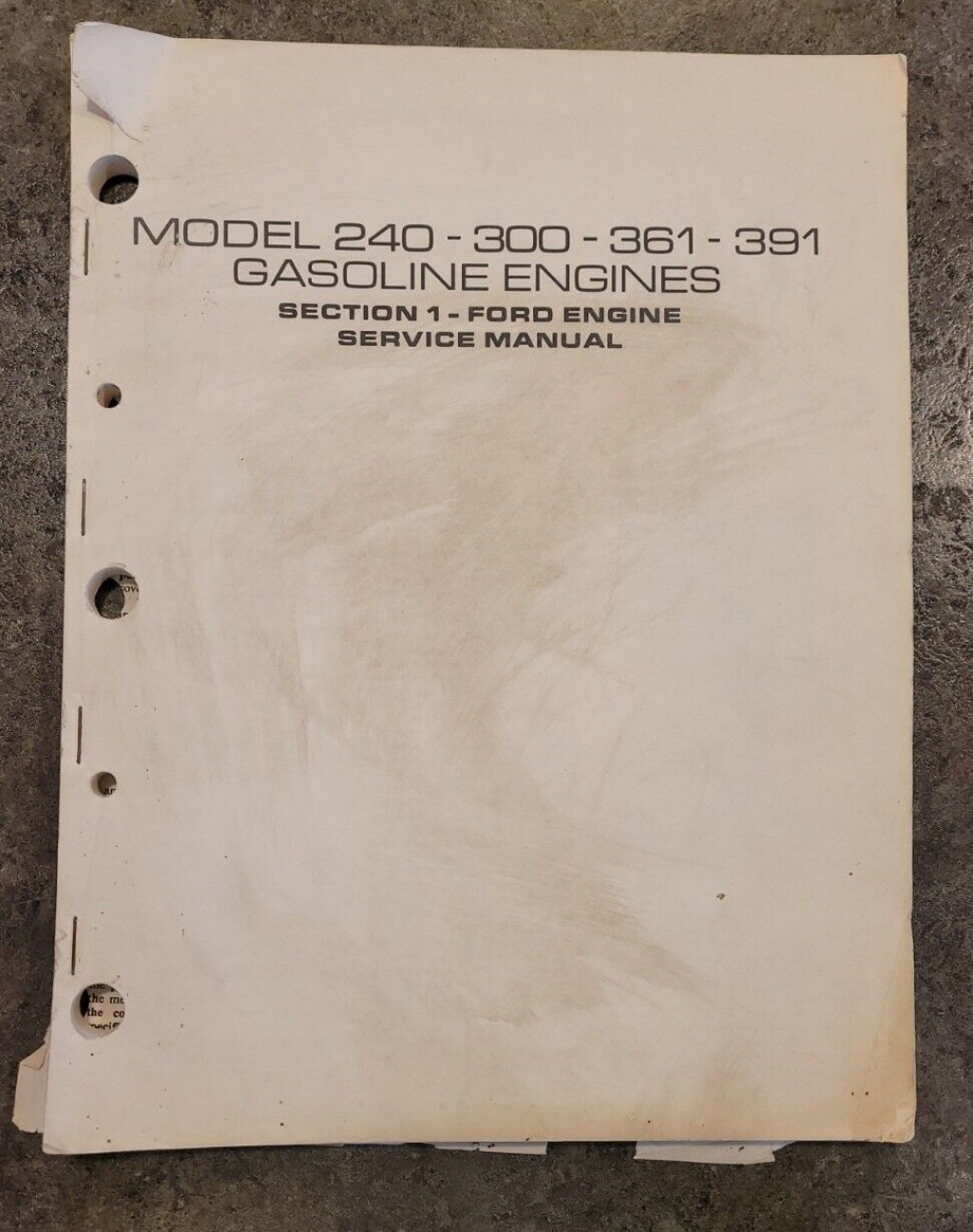 Picture of: Model — Gasoline Engines Section  Ford Engine Service Manual  970