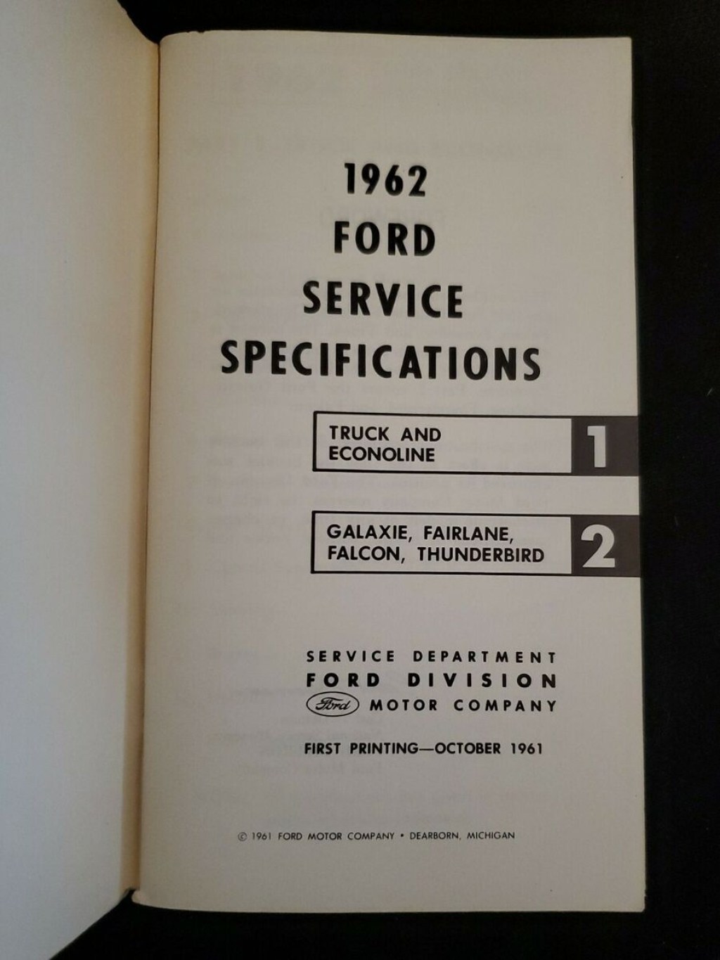 Picture of: Original  Ford Car Truck service specification manual F Thunderbird +