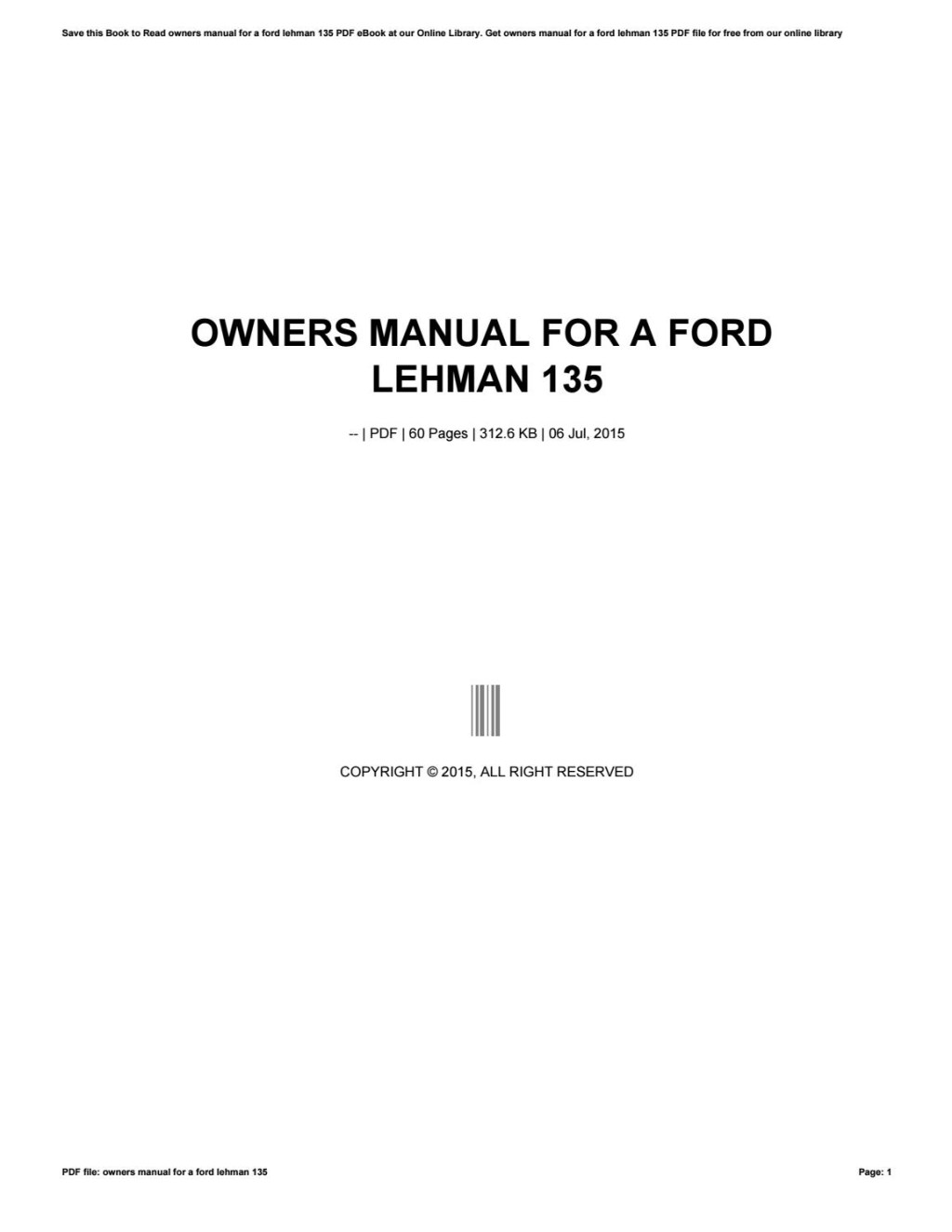 Picture of: Owners manual for a ford lehman  by crymail – Issuu