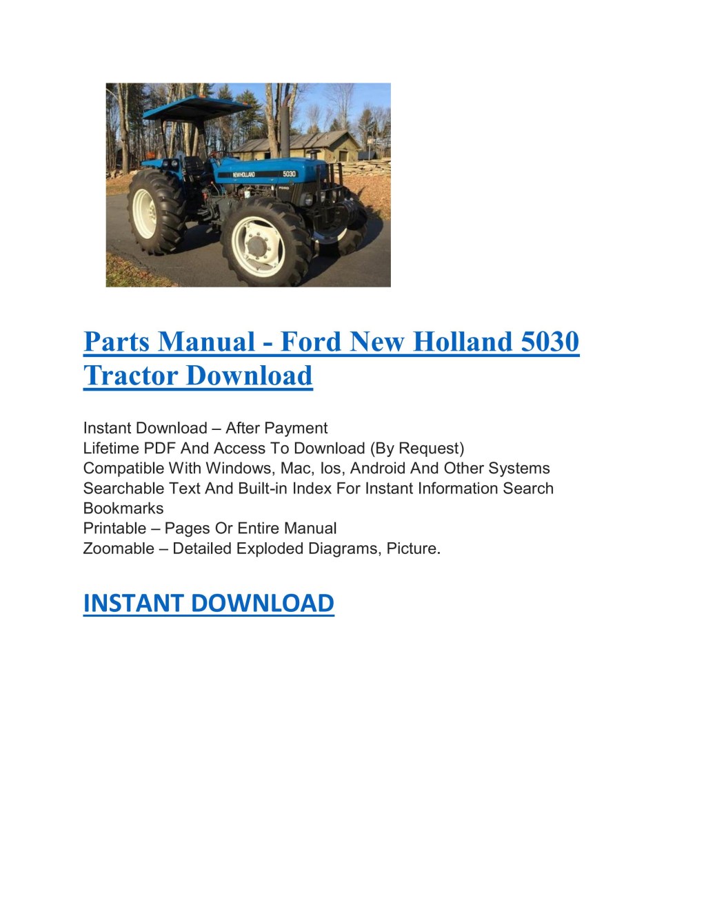 Picture of: Parts Manual – Ford New Holland  Tractor Download by Kevin