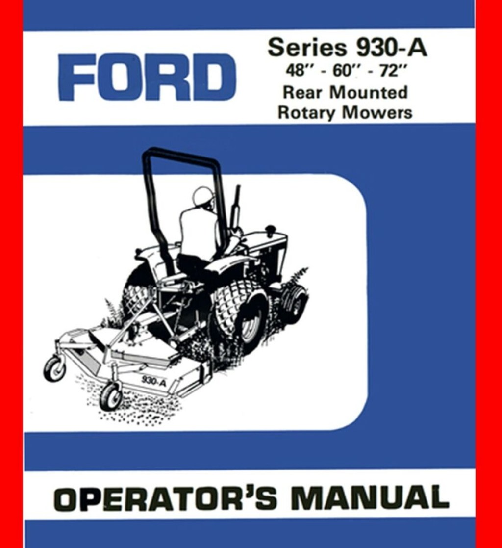 Picture of: PTO Rear Mounted Rotary Mowers Operator&#;s Manual Ford Series -A  (“-“-“)