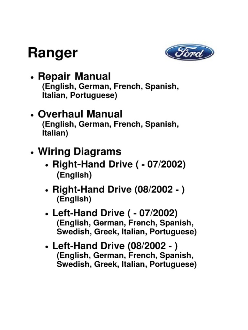 Picture of: Ranger Repair Manual PDF  PDF  Throttle  Piston