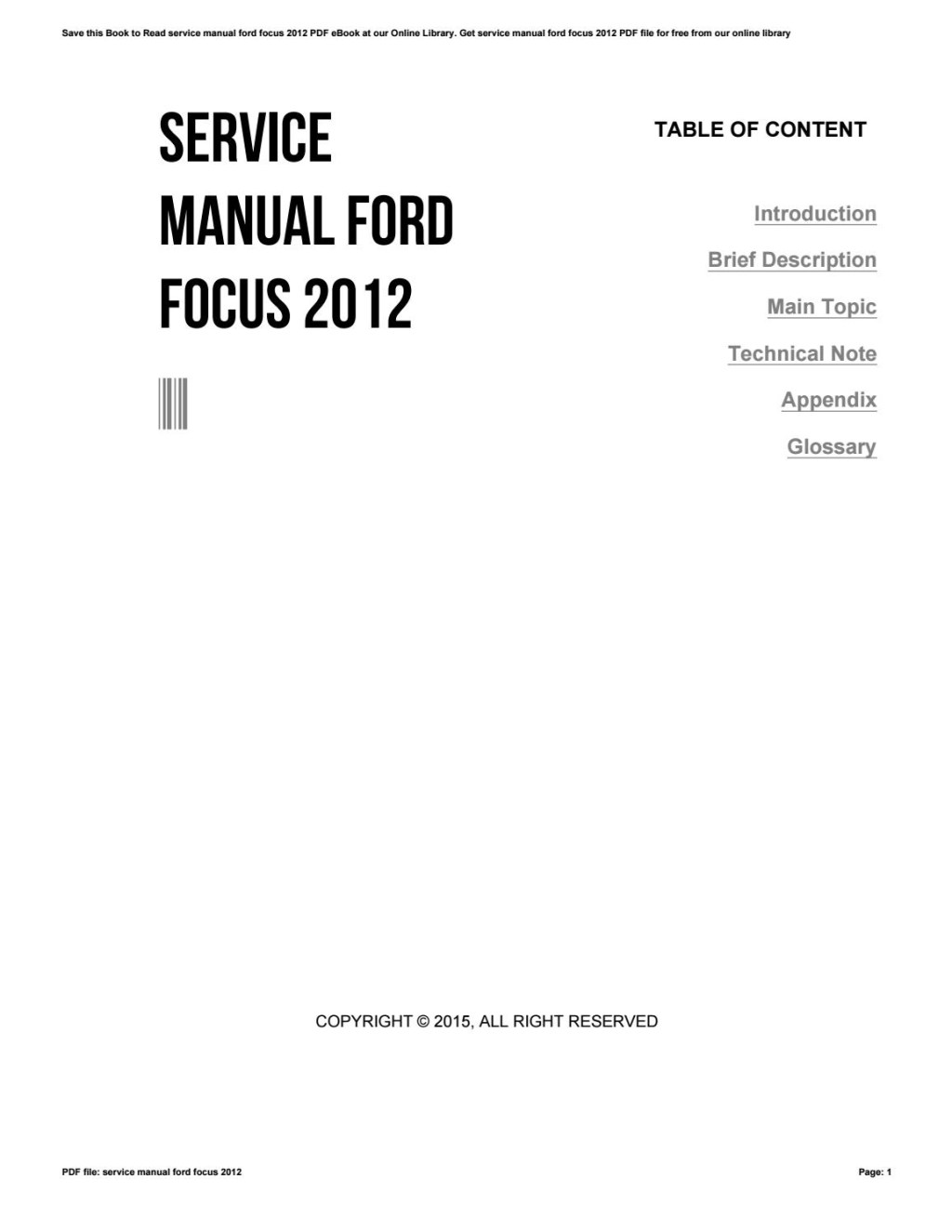 Picture of: Service manual ford focus  by szerz – Issuu