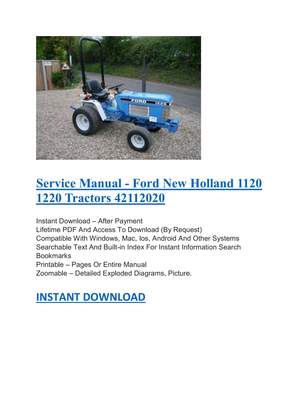 Picture of: Service Manual – Ford New Holland   Tractors 4220 by