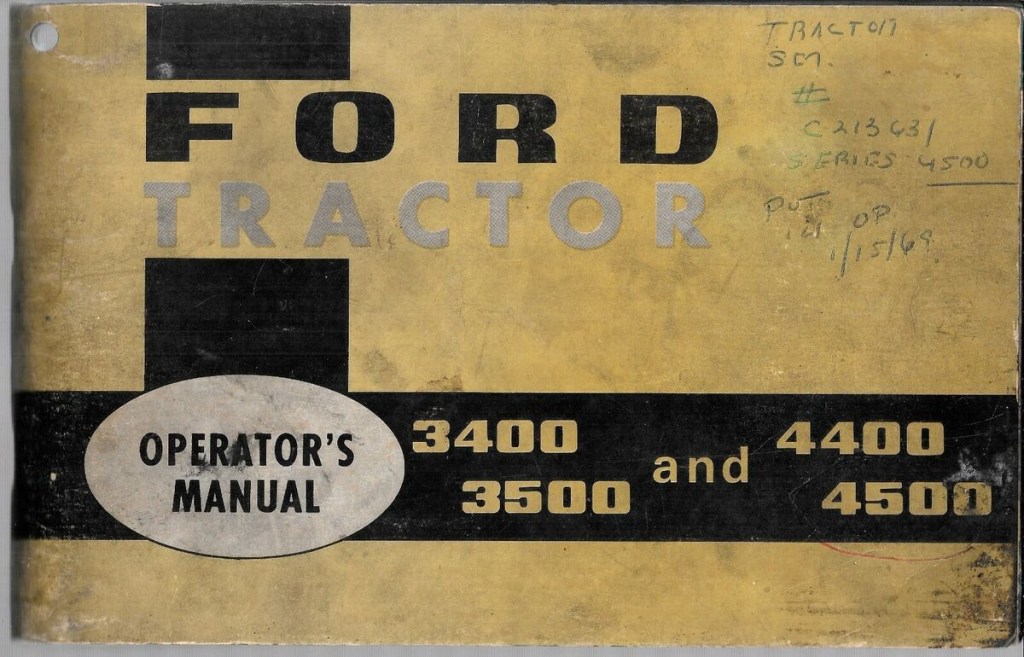 Picture of: Vintage FORD TRACTOR Operator’s Manual ,  and , , From