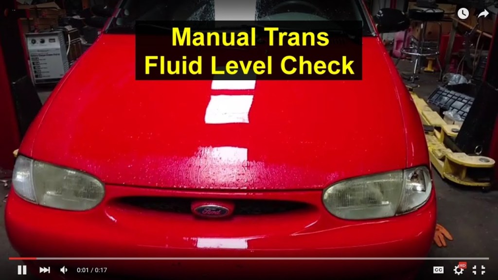 Picture of: Manual transmission fluid level check,  Ford Aspire, Festiva – VOTD