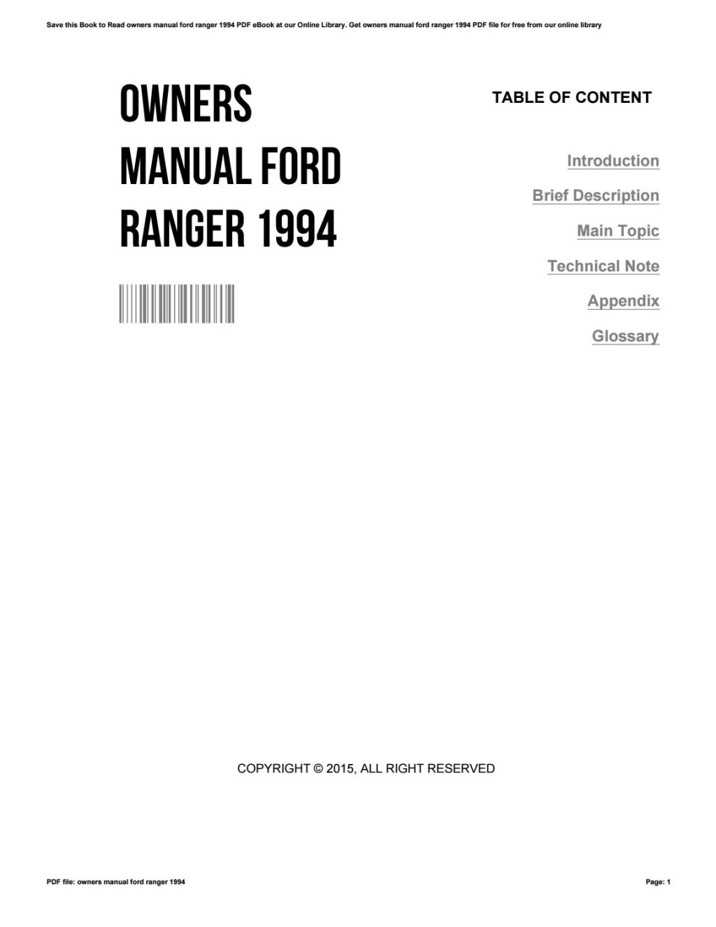 Picture of: Owners manual ford ranger  by JamesEdwards – Issuu