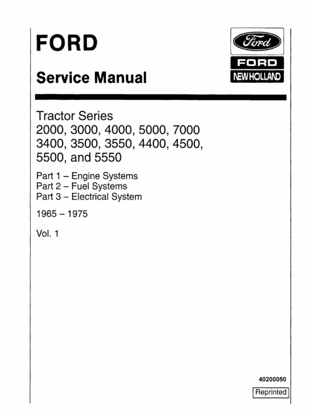 Picture of: Service Manual For Ford Tractor Series , , ,